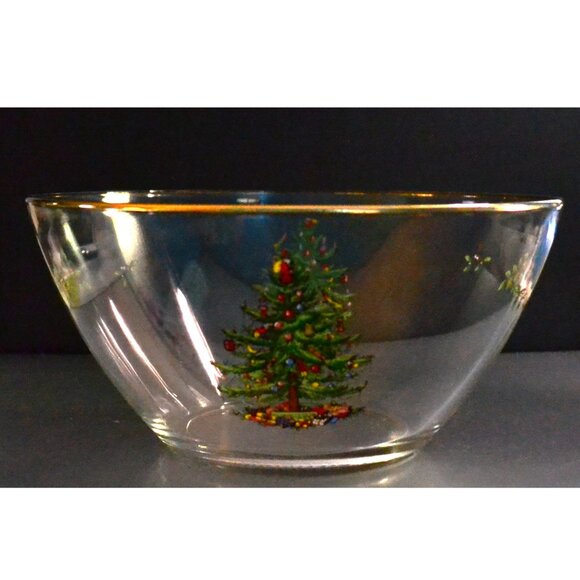 Vintage Spode Christmas Tree Salad And Serving Bowl Original Box Holiday Dining - Picture 2 of 3